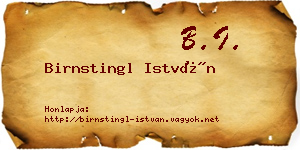 Birnstingl István névjegykártya