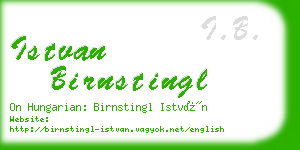 istvan birnstingl business card